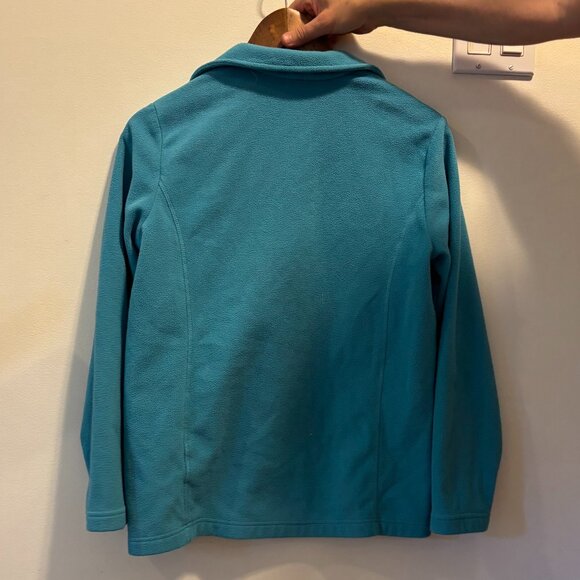 Land's End teal fleece jacket size 6-8 (S) - Picture 2 of 3